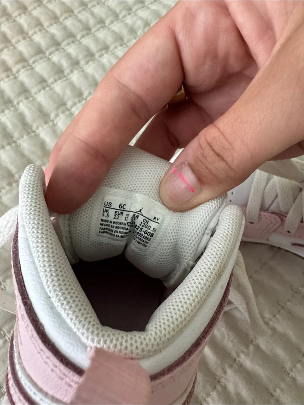 Nike Kids Pink and White High-Top Sneakers